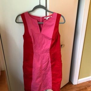 Boden Colorblock pink & red dress size 8